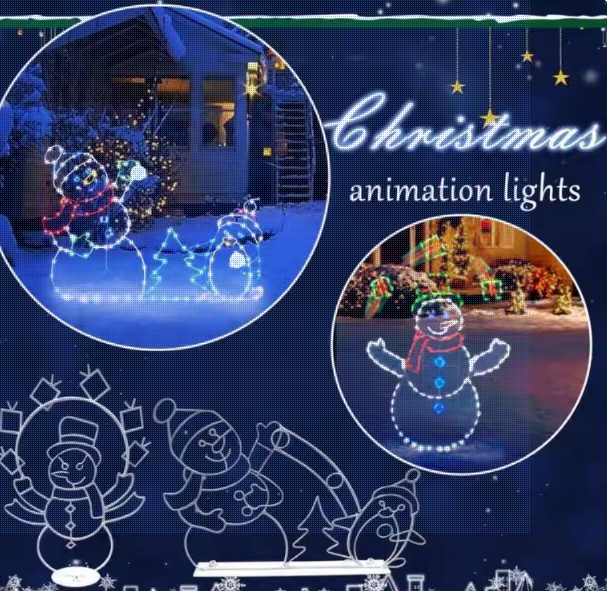 Outdoor Lighting Yard Ideas - Snowball Light LED Glowing Snowman Christmas