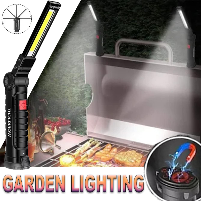 Outdoor Lighting Fixtures - Portable LED Flashlight with Magnetic Hook
