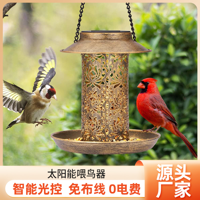Outdoor Lighting Ideas For House - Solar Bird Feeder Metal Outdoors Hanging
