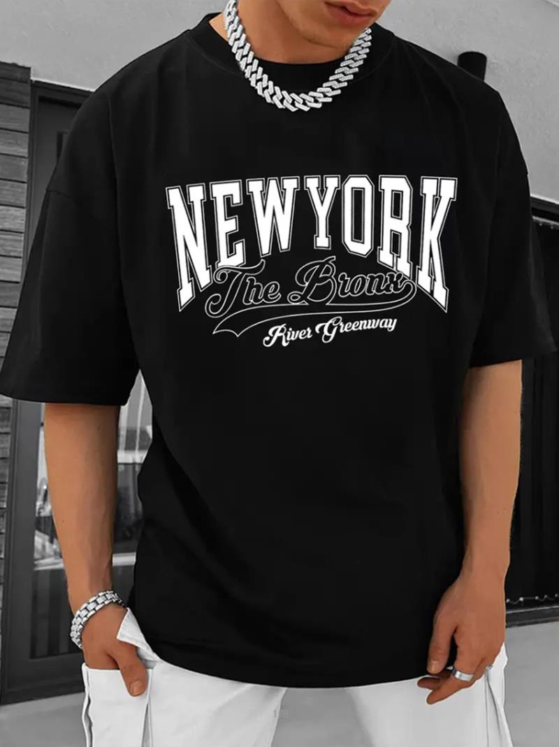 Outdoor Lighting New York - New York Print Men's Round Neck