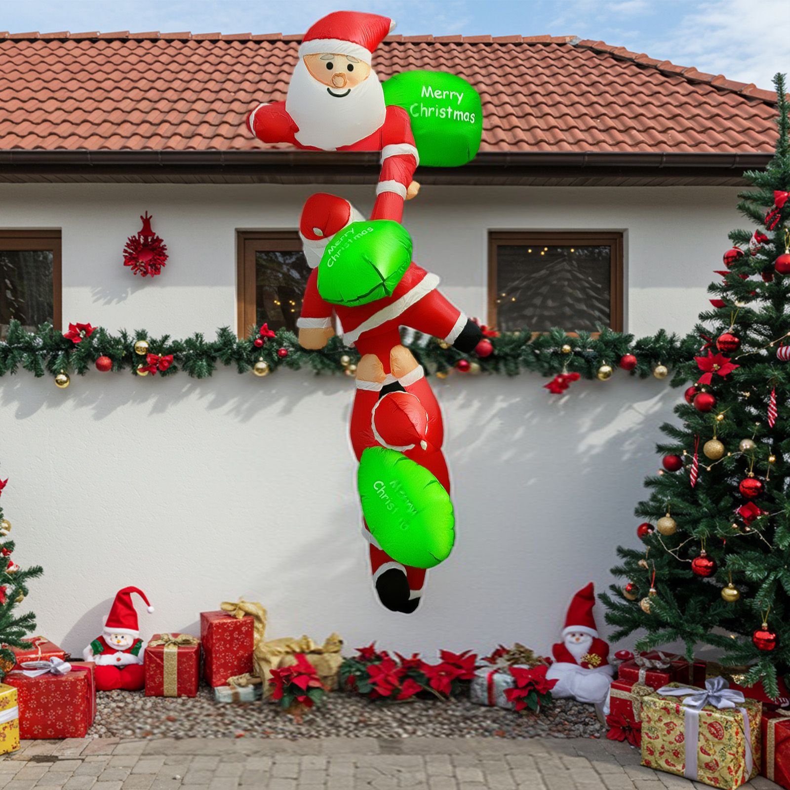 Xmas Outdoor Lighting Decorations - 8FT Christmas Inflatable Outdoor Decoration With