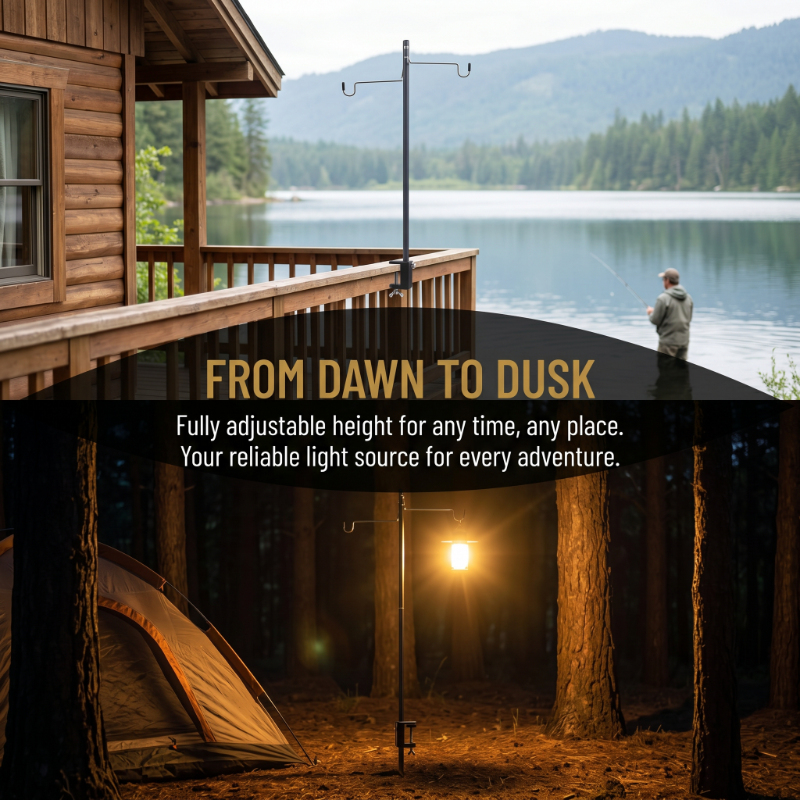 Outdoor Lighting Poles - Ultra-light Aluminum Alloy 4-Section Folding Light