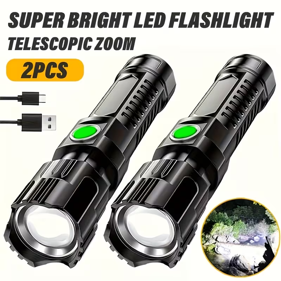 Outdoor Lighting Poles - Super Bright LED Flashlight USB Rechargeable