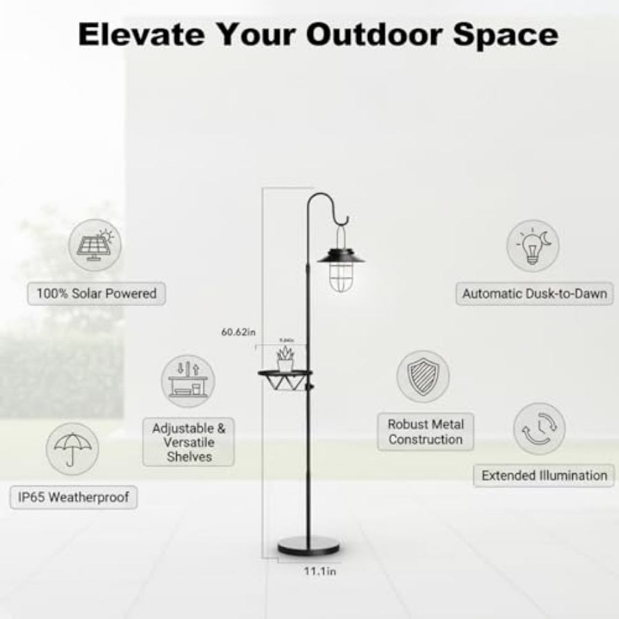 Solar Floor Lamp with Table, 6 - Outdoor Lighting Lamps recensie en prijs