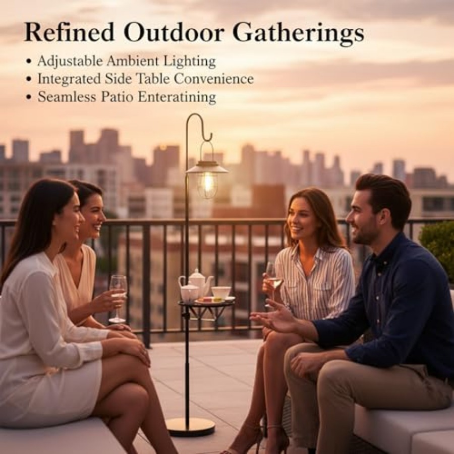 Solar Floor Lamp with Table, 6 - Outdoor Lighting Lamps recensie en prijs