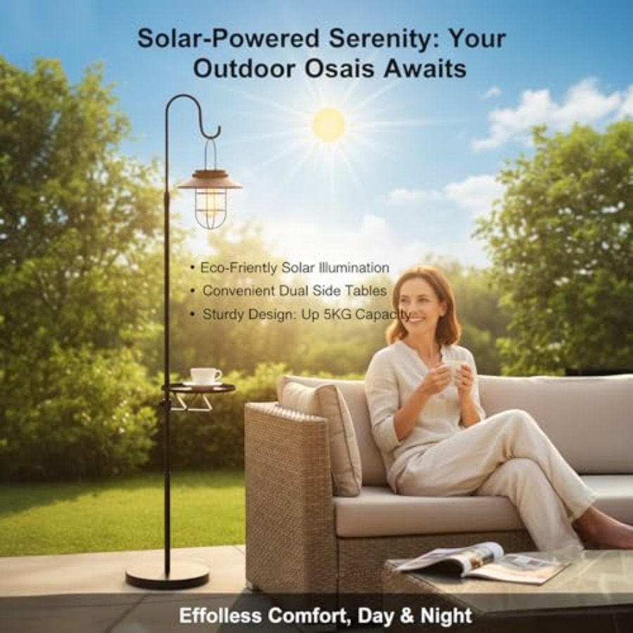 Solar Floor Lamp with Table, 6 - Outdoor Lighting Lamps recensie en prijs