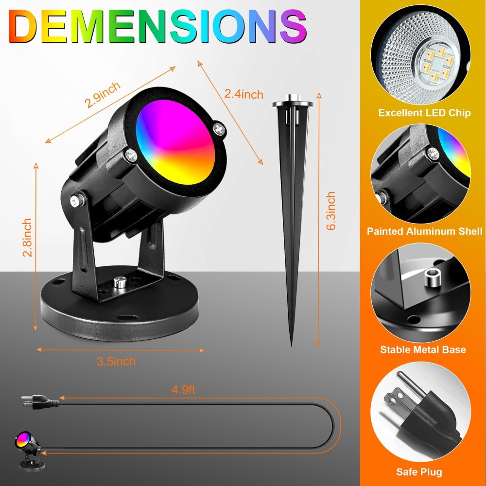 RGBW 8W LED Spotlight with Rem - Outdoor Lighting For Garden recensie en prijs