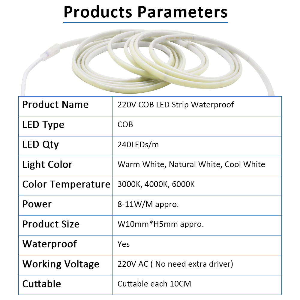 220V IP67 Waterproof COB Led S - Outdoor Lighting Extension Cord recensie en prijs