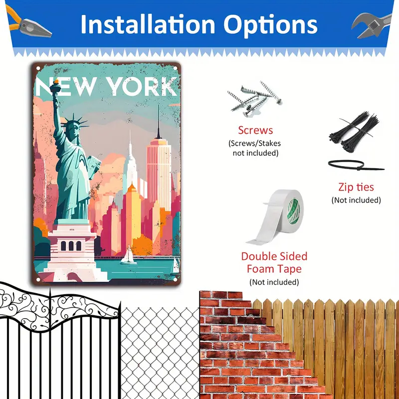 Vintage Metal Sign Travel Roun - Outdoor Lighting New York recensie en prijs