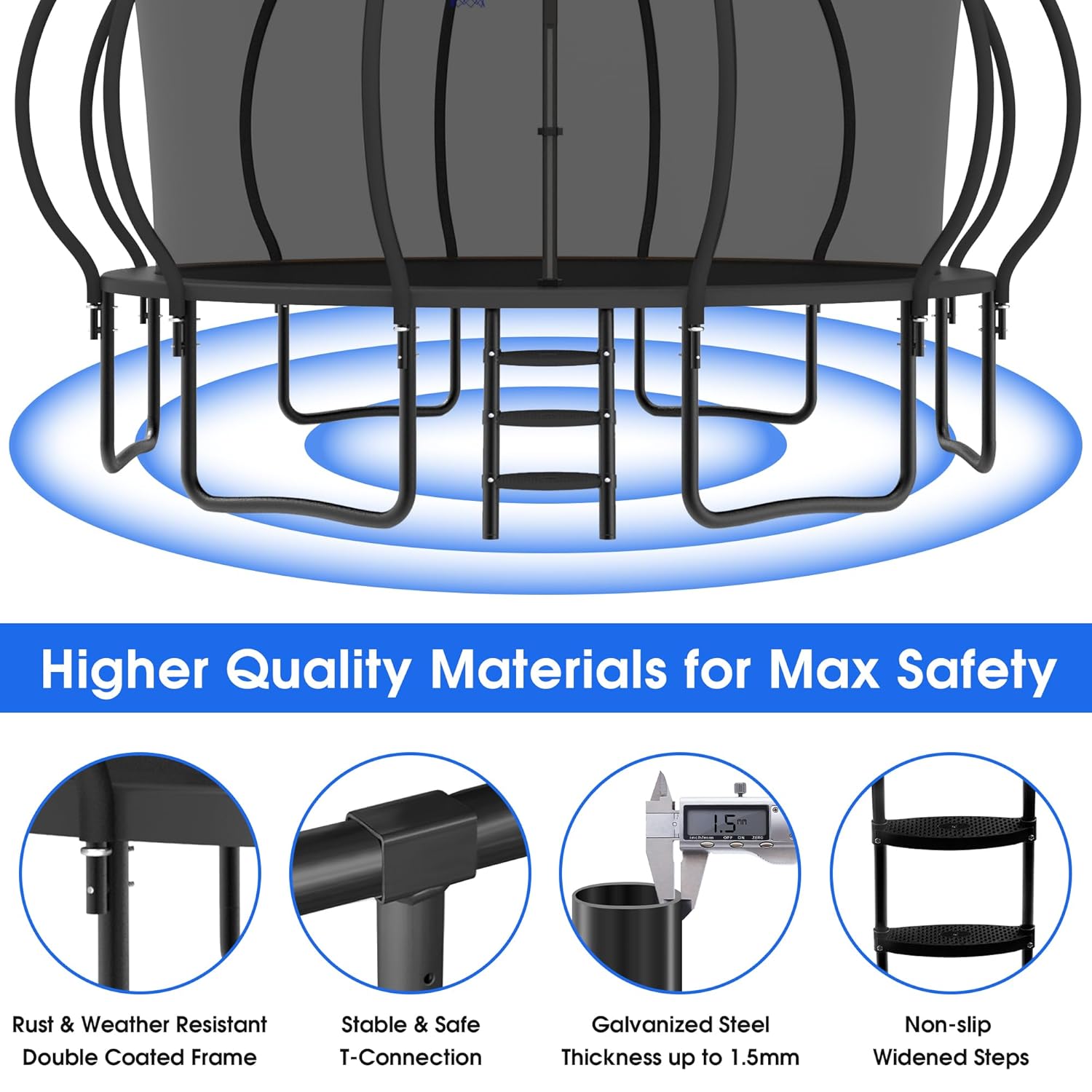 Large Outdoor Trampoline with  - Outdoor Lighting For Garden recensie en prijs