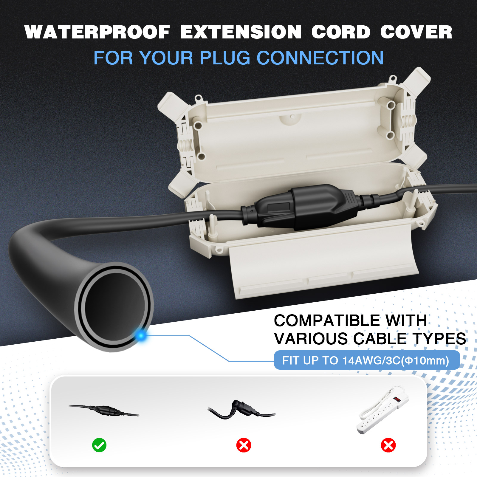 2 Pack Waterproof Outdoor Conn - Outdoor Lighting Extension Cord recensie en prijs