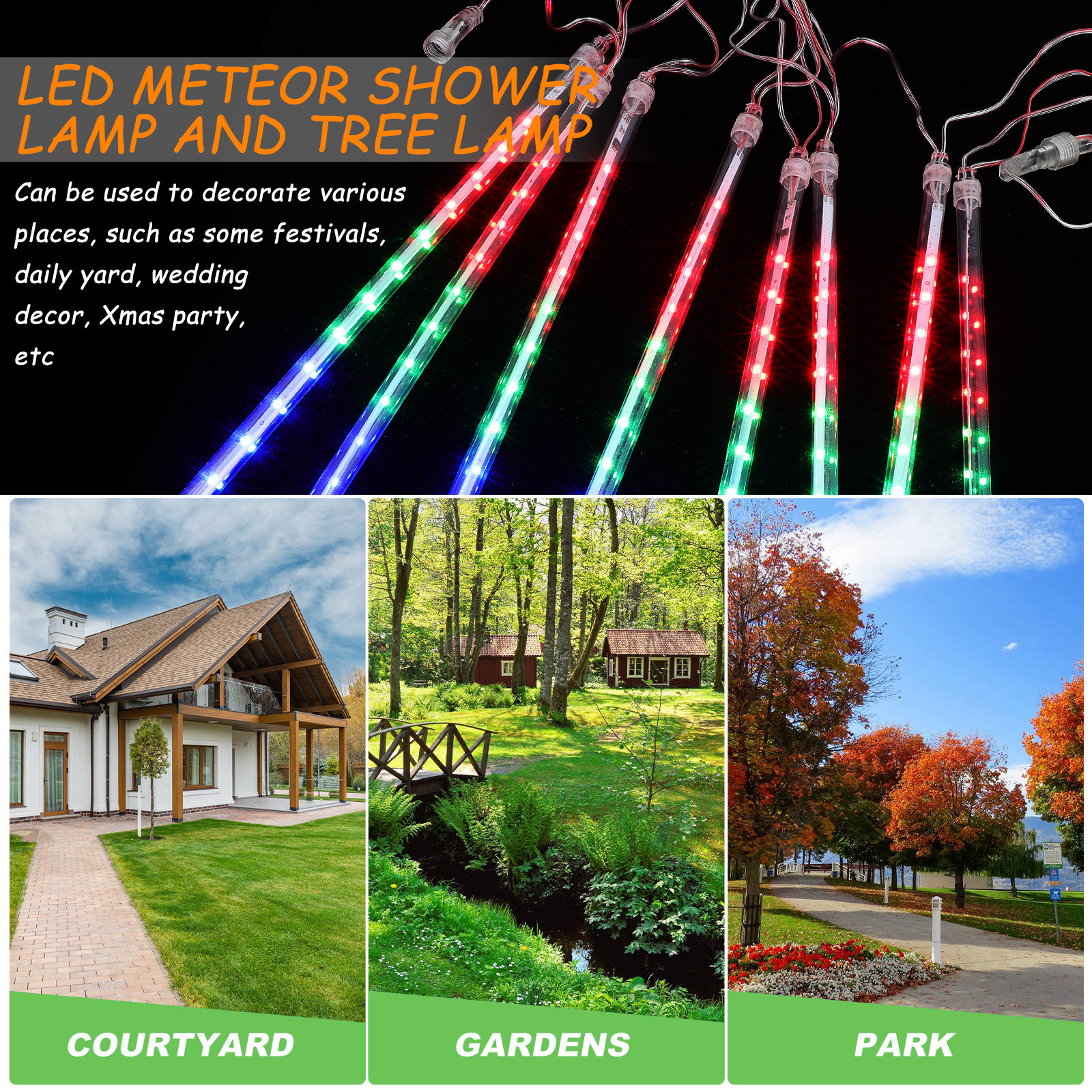 LED Meteor Shower Lights Yard  - Xmas Outdoor Lighting Decorations recensie en prijs