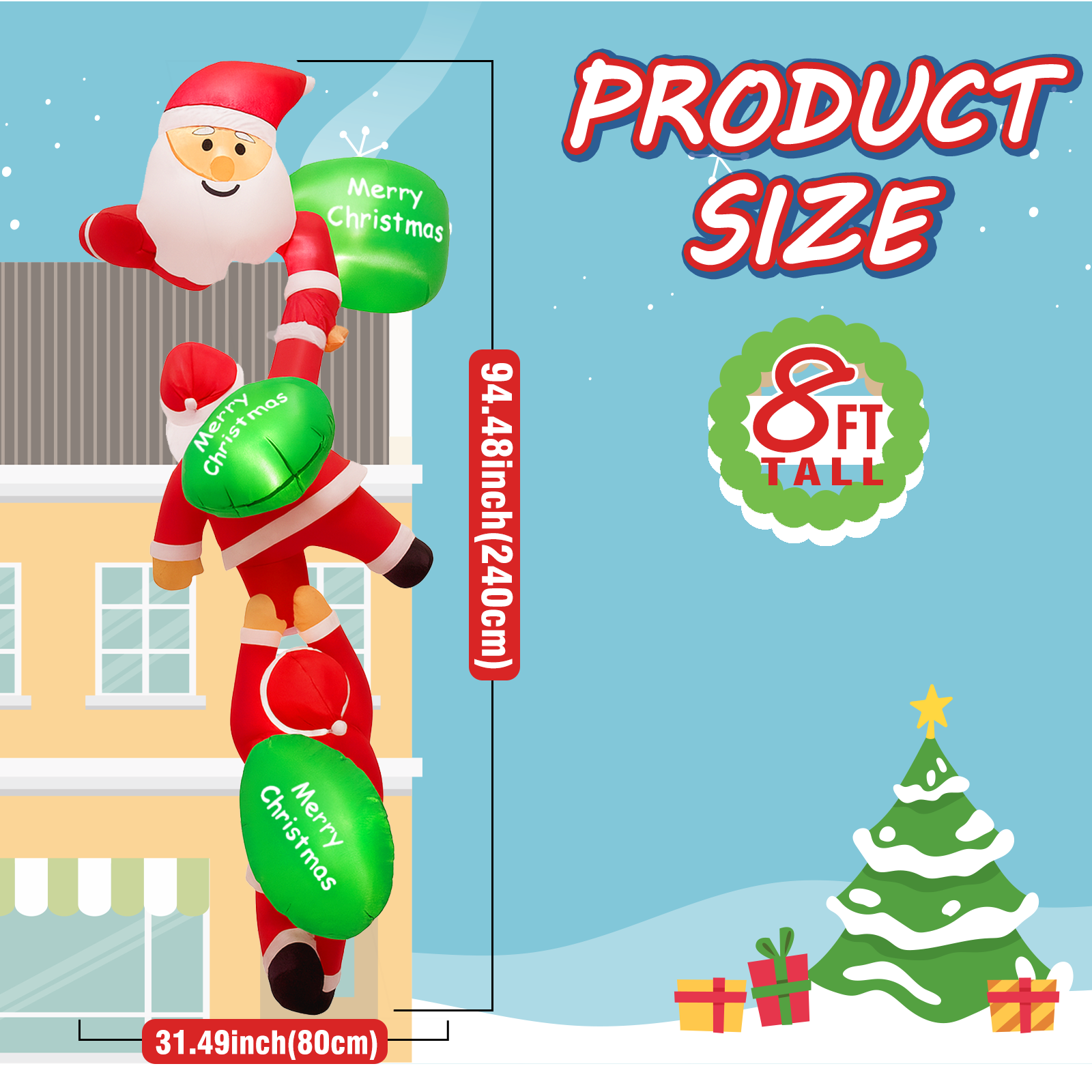 8FT Christmas Inflatable Outdo - Xmas Outdoor Lighting Decorations recensie en prijs