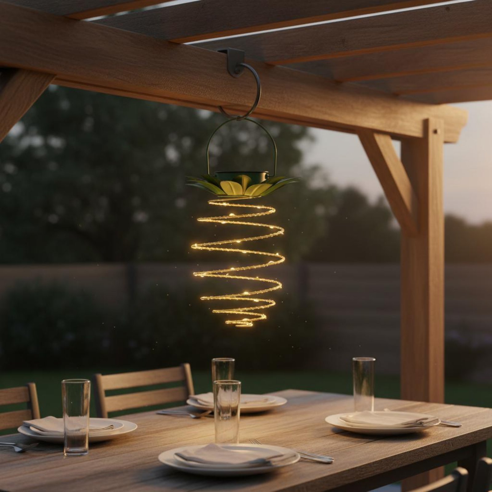 2 Pieces Solar Pineapple Lamp  - Hanging Outdoor Lighting recensie en prijs