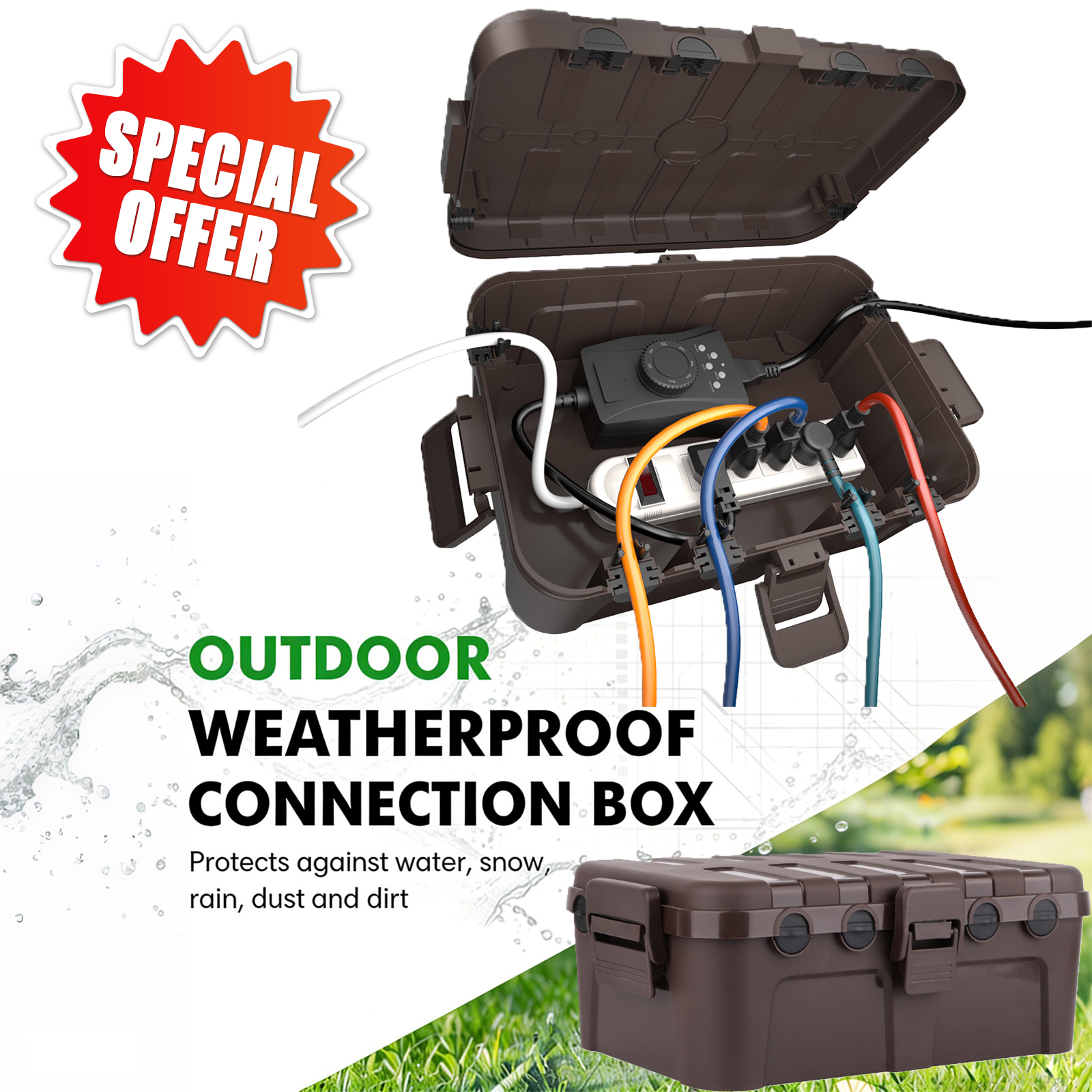 Waterproof Electrical Box Larg - Outdoor Lighting Extension Cord recensie en prijs