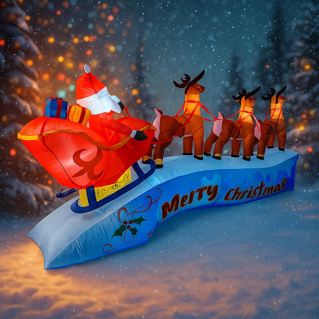 11.8FT Santa Claus Reindeer Sl - Xmas Outdoor Lighting Decorations recensie en prijs