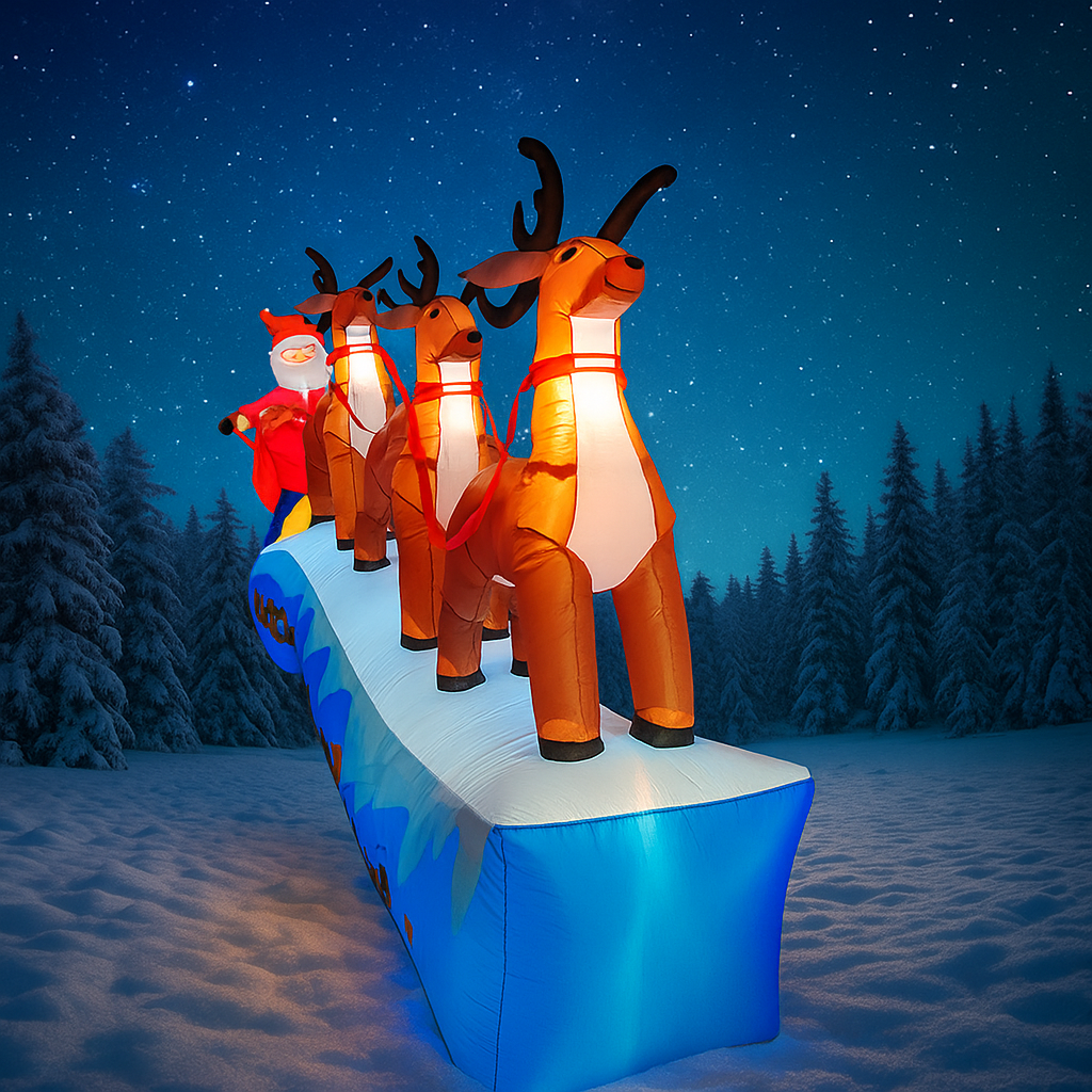 11.8FT Santa Claus Reindeer Sl - Xmas Outdoor Lighting Decorations recensie en prijs