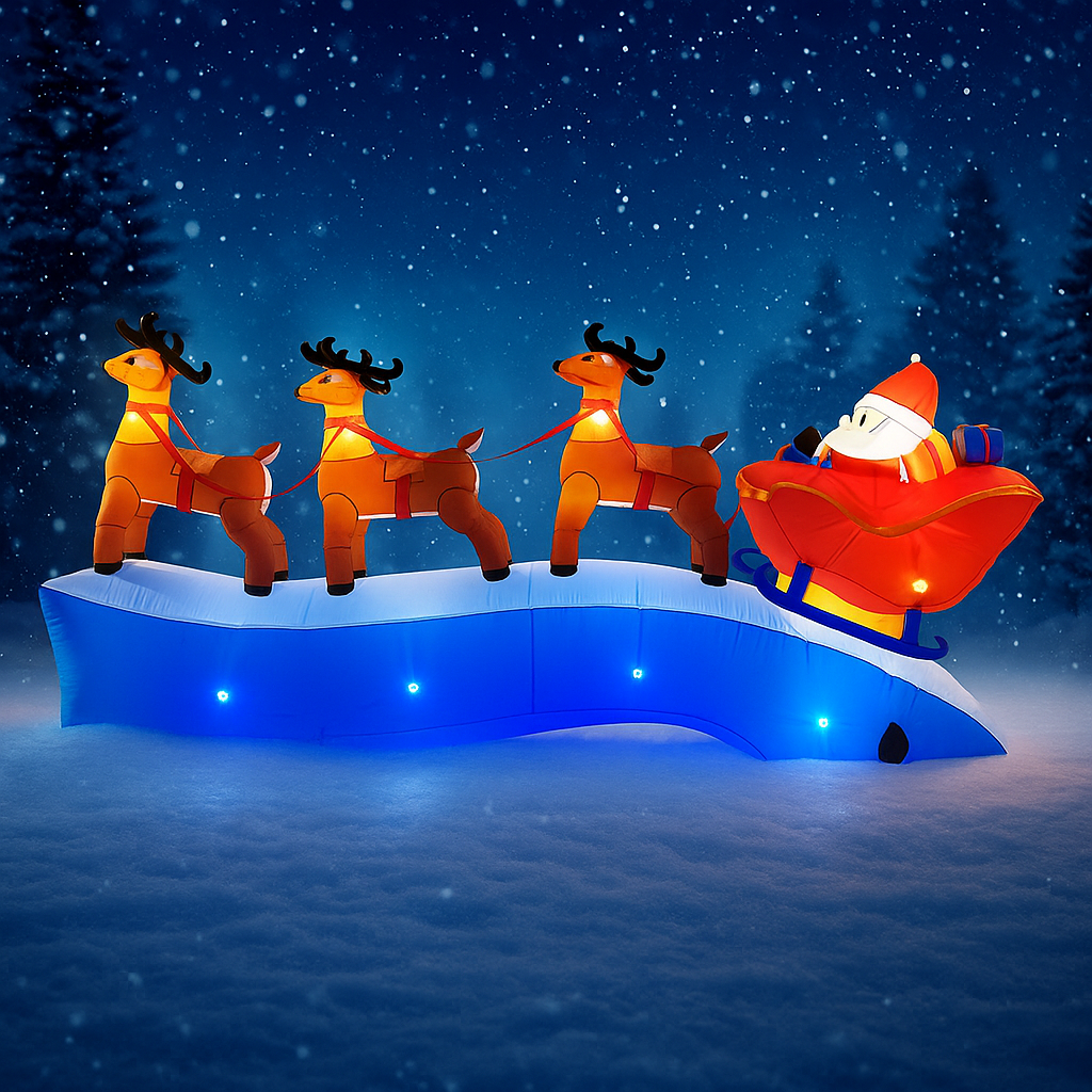 11.8FT Santa Claus Reindeer Sl - Xmas Outdoor Lighting Decorations recensie en prijs