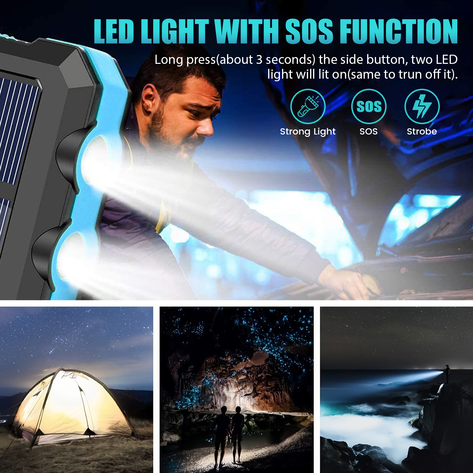 10000mAh Solar Power Bank Port - Outdoor Lighting Ideas For Party recensie en prijs