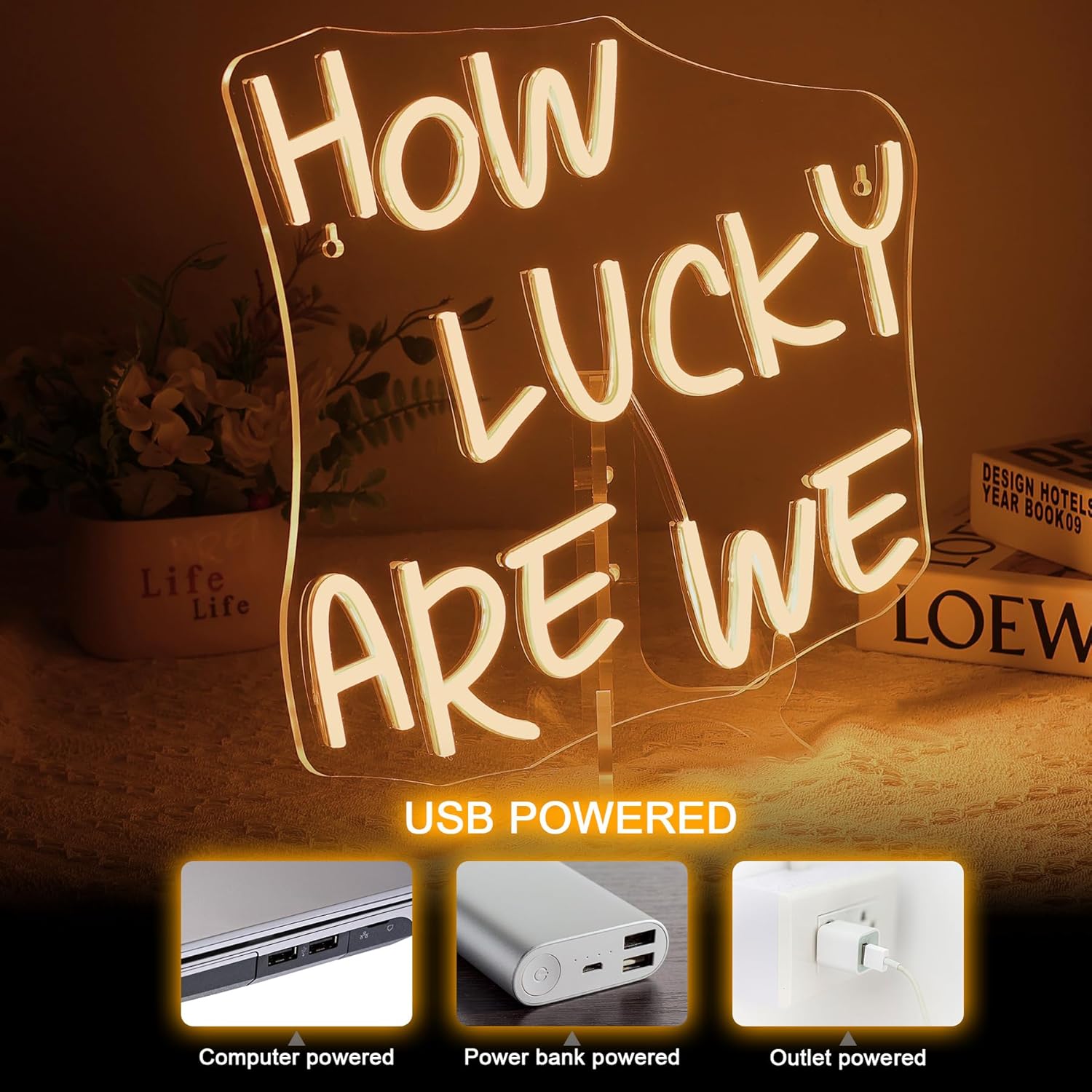 How Lucky Are We Neon Sign USB - Outdoor Lighting How To recensie en prijs